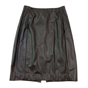 BABATON black pencil skirt faux leather stretchy bikercore flattering size 2